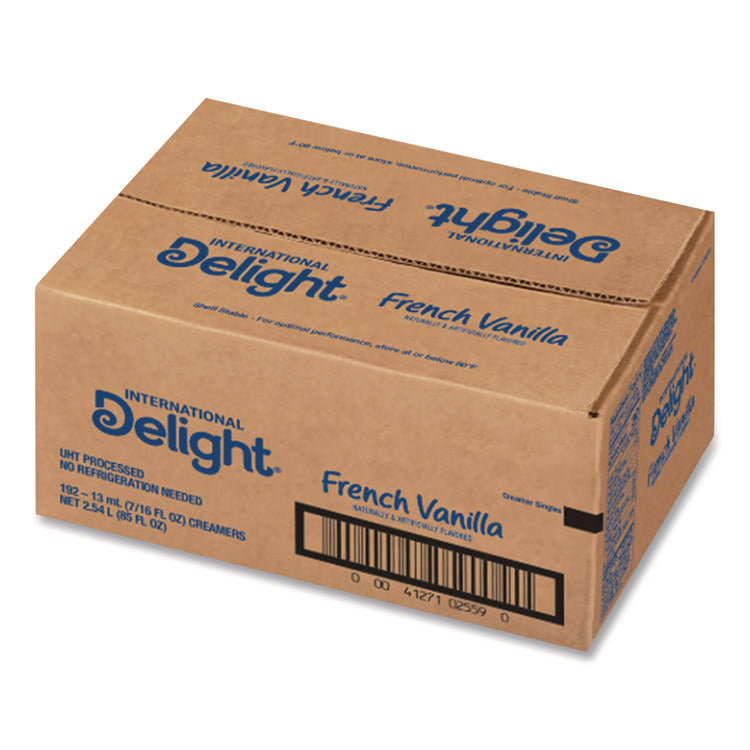 Flavored Liquid Non-Dairy Coffee Creamer, French Vanilla, 0.44 oz Mini Cups, 192/Carton