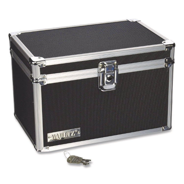 Locking Index Card File, Holds 550 5 X 8 Cards, 8.75 X 5.5 X 5.75, Black