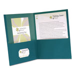 Earthwise By Oxford 100% Recycled Paper Twin-Pocket Portfolio, 100-Sheet Capacity, 11 X 8.5, Blue 10/pack