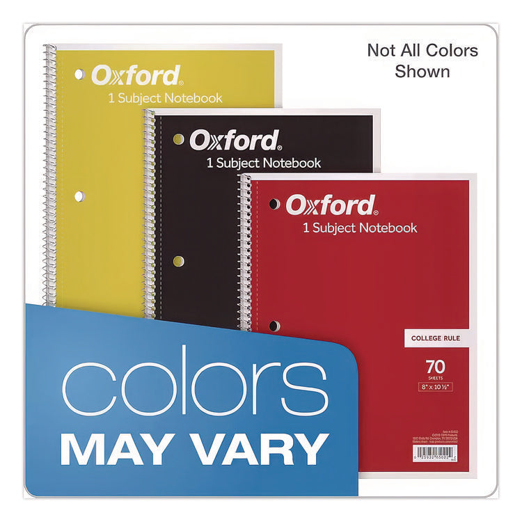 Coil-Lock Wirebound Notebook, 3-Hole Punch, Medium/College Rule, Randomly Assorted Cover Color, (70) 10.5 x 8 Sheets