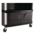 Xtra Equipment Cart, Plastic, 3 Shelves, 300 lb Capacity, 20.75" x 40.63" x 37.8", Black