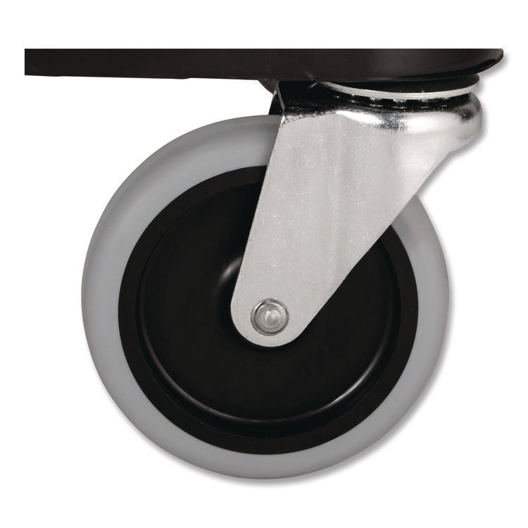 Xtra Equipment Cart, Plastic, 3 Shelves, 300 lb Capacity, 20.75" x 40.63" x 37.8", Black