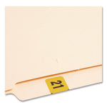 Year 2021 End Tab Folder Labels, 1.5 X 0.75, Yellow/black, 500 Labels/roll