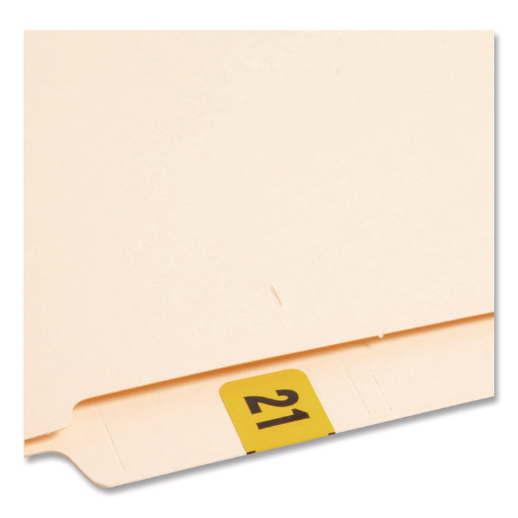 Year 2021 End Tab Folder Labels, 1.5 X 0.75, Yellow/black, 500 Labels/roll
