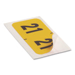 Year 2021 End Tab Folder Labels, 1.5 X 0.75, Yellow/black, 500 Labels/roll