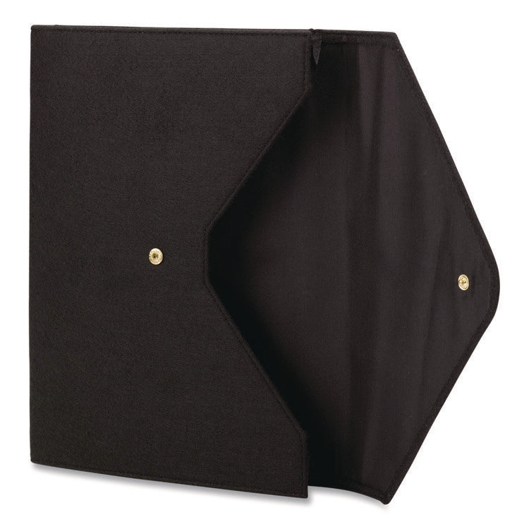 Soft Touch Cloth Expanding Files, 2" Expansion, 1 Section, Snap Closure, Letter Size, Black