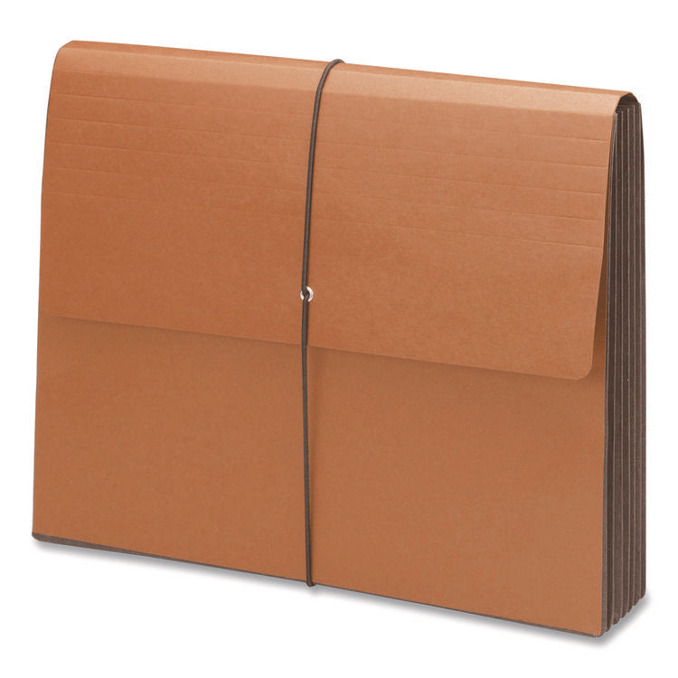 Recycled Redrope Wallets, 5.25" Expansion, 1 Section, Elastic Cord Closure, Letter Size, Redrope, 10/Box