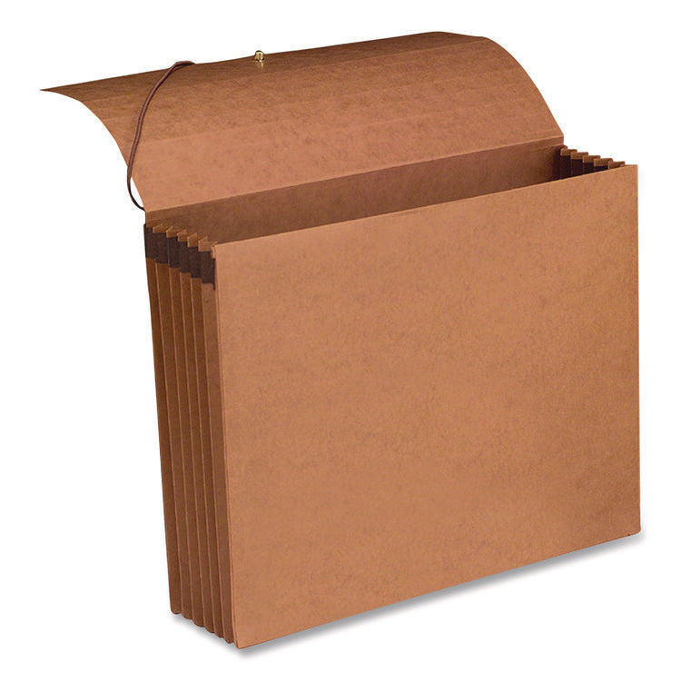 Recycled Redrope Wallets, 5.25" Expansion, 1 Section, Elastic Cord Closure, Letter Size, Redrope, 10/Box