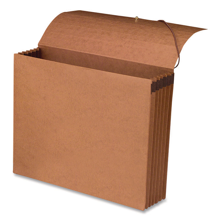 Recycled Redrope Wallets, 5.25" Expansion, 1 Section, Elastic Cord Closure, Letter Size, Redrope, 10/Box