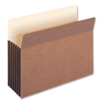 Redrope Drop-Front File Pockets with Fully Lined Gussets, 5.25" Expansion, Letter Size, Redrope, 10/Box