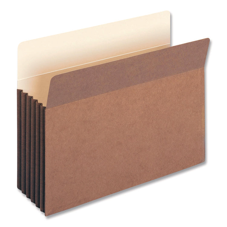 Redrope Drop-Front File Pockets with Fully Lined Gussets, 5.25" Expansion, Letter Size, Redrope, 10/Box
