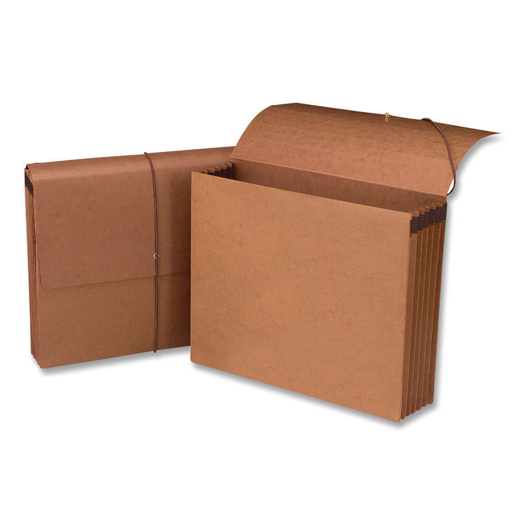 Recycled Redrope Wallets, 5.25" Expansion, 1 Section, Elastic Cord Closure, Letter Size, Redrope, 10/Box