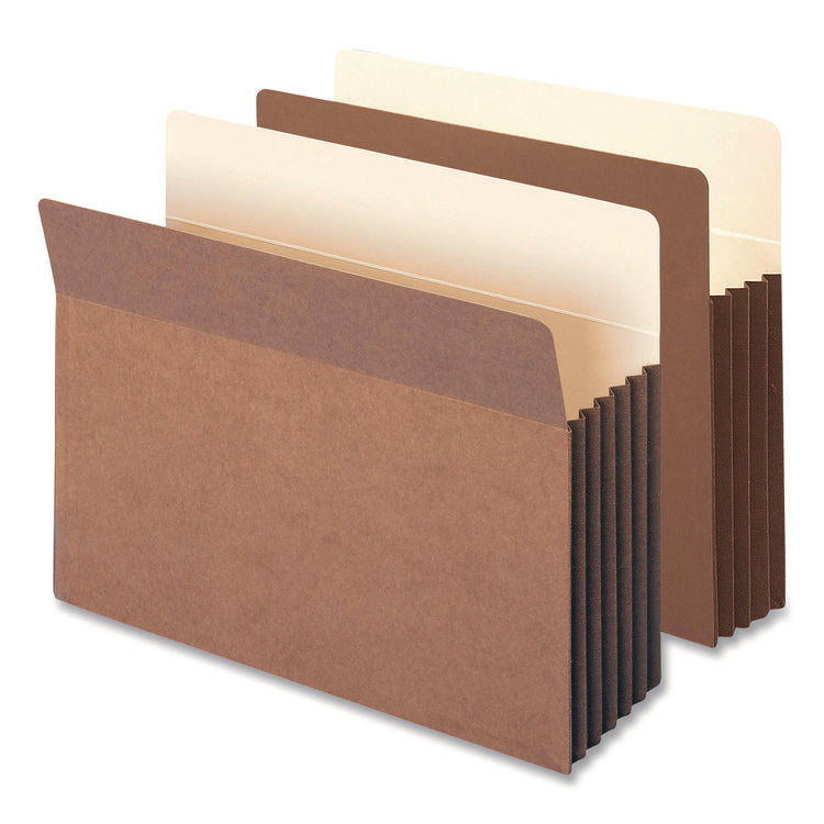 Redrope Drop-Front File Pockets with Fully Lined Gussets, 5.25" Expansion, Letter Size, Redrope, 10/Box