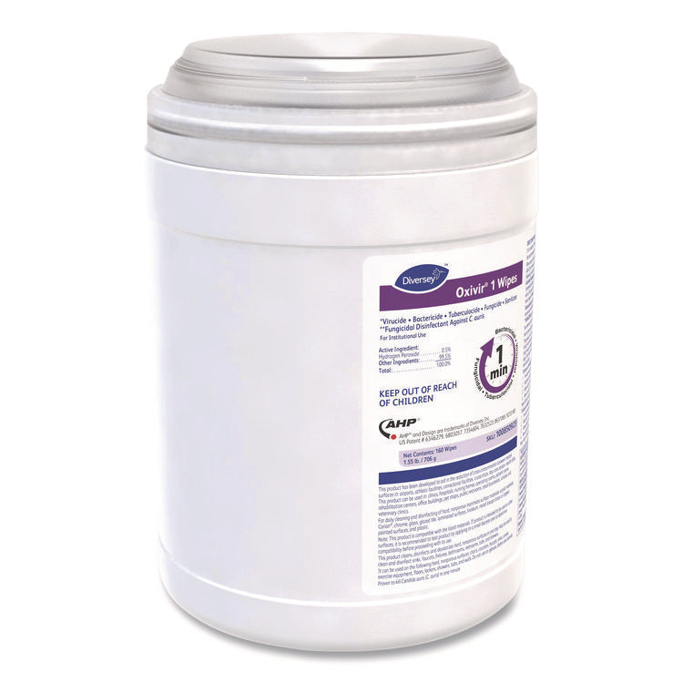 Oxivir 1 Wipes, 1-Ply, 6 x 7, 160/Canister, 12 Canisters/Carton