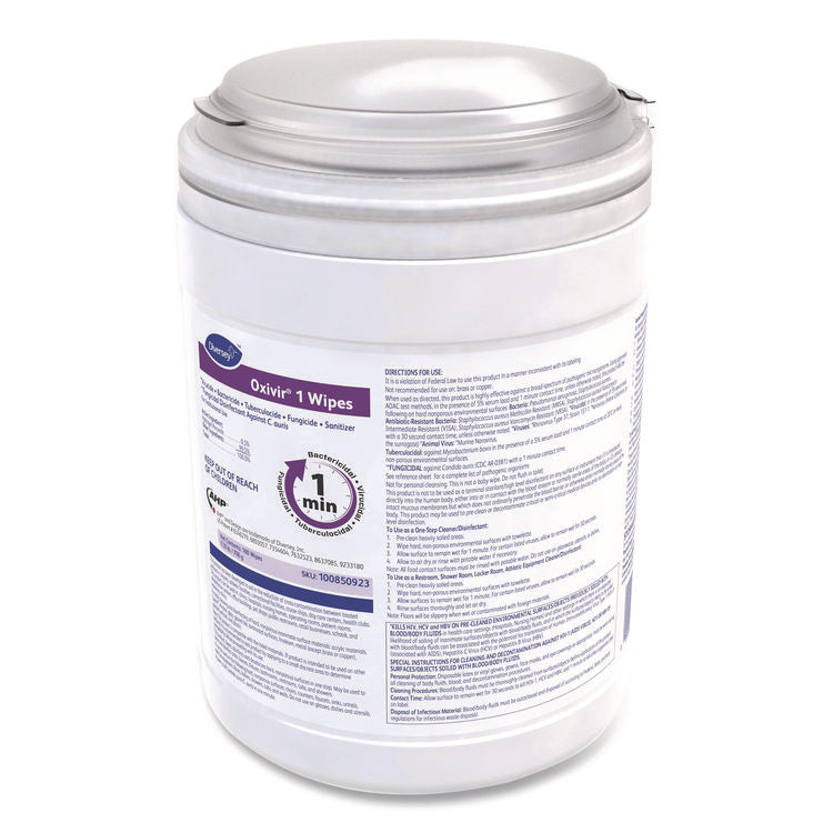Oxivir 1 Wipes, 1-Ply, 6 x 7, 160/Canister, 12 Canisters/Carton