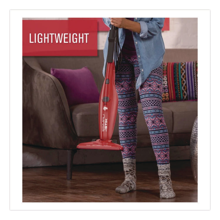 SimpliStick Bagless Stick Vacuum, 9" Cleaning Path, Red