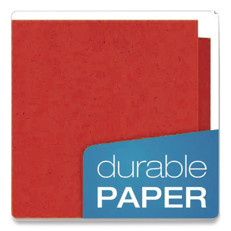 Earthwise By Oxford 100% Recycled Paper Twin-Pocket Portfolio, 100-Sheet Capacity, 11 X 8.5, Red, 10/pack