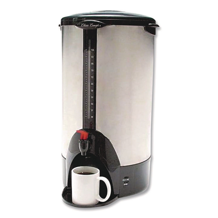 Home/business 100-Cup Double-Wall Percolating Urn, Stainless Steel