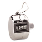 Crowd Control Hand Tally Counter, Registers 0-9999, Chrome