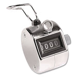 Crowd Control Hand Tally Counter, Registers 0-9999, Chrome