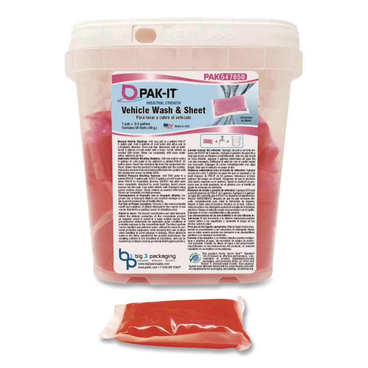 Vehicle Wash and Sheet, Uncented, 50 Packets