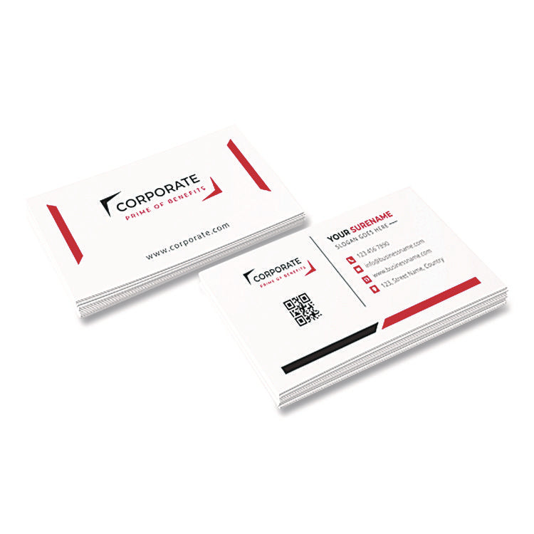 Printable Microperforated Business Cards, Copier/inkjet/laser/offset, 2 X 3.5, White, 2,500 Cards, 10/sheet, 250 Sheets/pack