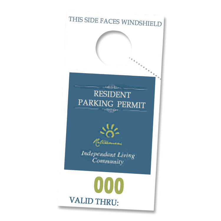 Micro-Perforated Parking Pass, 110 lb Index Weight, 8.25 x 11, White, 6 Passes/Sheet, 50 Sheets/Pack