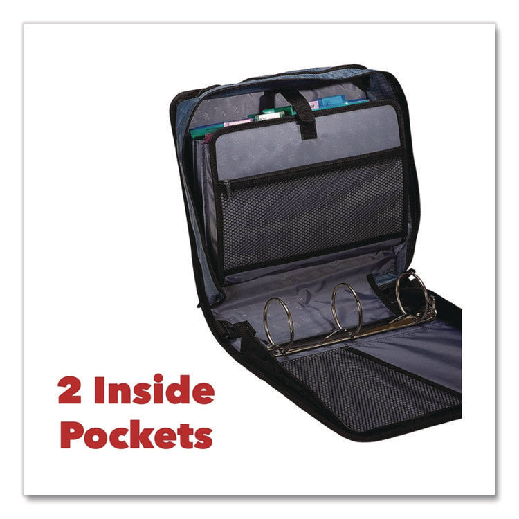 Mighty Zip Tab Binder, 3 Rings, 3" Capacity, 11 X 8.5, Red