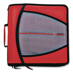 Mighty Zip Tab Binder, 3 Rings, 3" Capacity, 11 X 8.5, Red