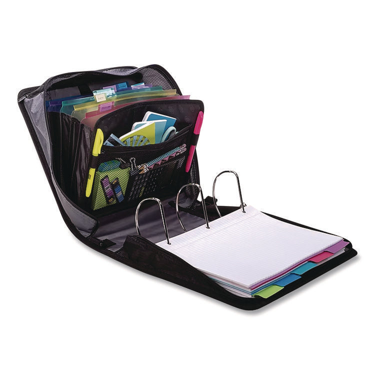 King Size Mighty Zip Tab Binder, 3 Rings, 4" Capacity, 11 X 8.5, Purple