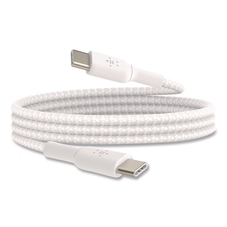 BOOST CHARGE Braided USB-C to USB-C Cable, 3.3 ft, White