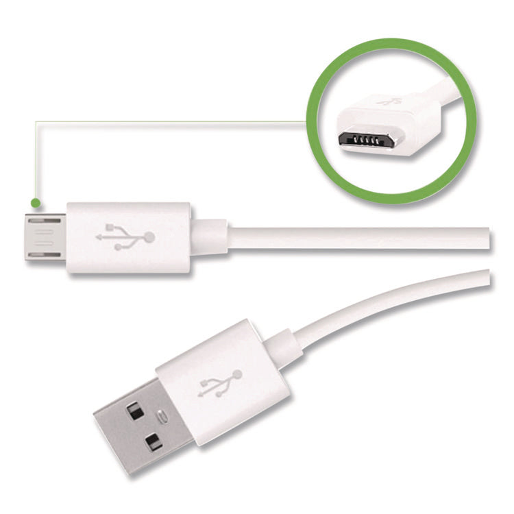 MIXIT Micro USB ChargeSync Cable, 4 ft, White