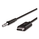 RockStar 3.5mm Audio Cable with USB-C Connector, 3 ft, Black