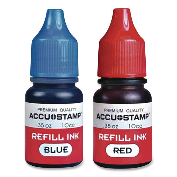 Accu-Stamp Refill Ink, 0.35 Oz, Blue/red