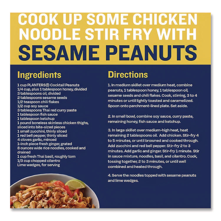 Cocktail Peanuts, Salted, 35 Oz Canister