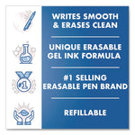 FriXion Clicker Erasable Gel Pen, Retractable, Fine 0.7 mm, Navy Ink, Navy Barrel, 3/Pack