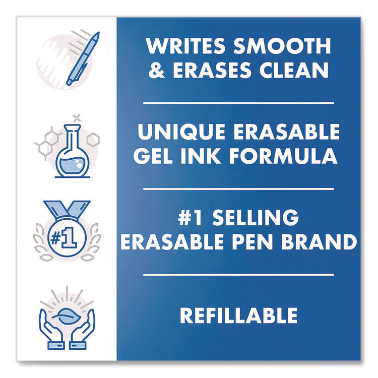 FriXion Clicker Erasable Gel Pen, Retractable, Fine 0.7 mm, Navy Ink, Navy Barrel, 3/Pack