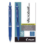 Acroball Colors Advanced Ink Hybrid Gel Pen, Retractable, Medium 1 mm, Blue Ink, Translucent Blue/Blue Barrel, Dozen
