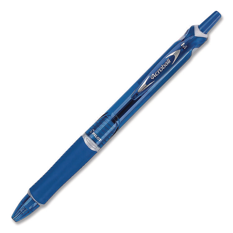 Acroball Colors Advanced Ink Hybrid Gel Pen, Retractable, Medium 1 mm, Blue Ink, Translucent Blue/Blue Barrel, Dozen
