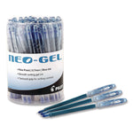 Neo-Gel Gel Pen, Stick, Fine 0.7 mm, Blue Ink, Translucent Blue Barrel, 48/Pack