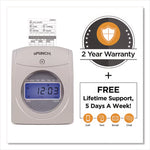 Ub2000 Electronic Calculating Time Clock Bundle, Lcd Display, Gray