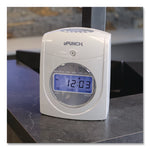 Ub2000 Electronic Calculating Time Clock Bundle, Lcd Display, Gray