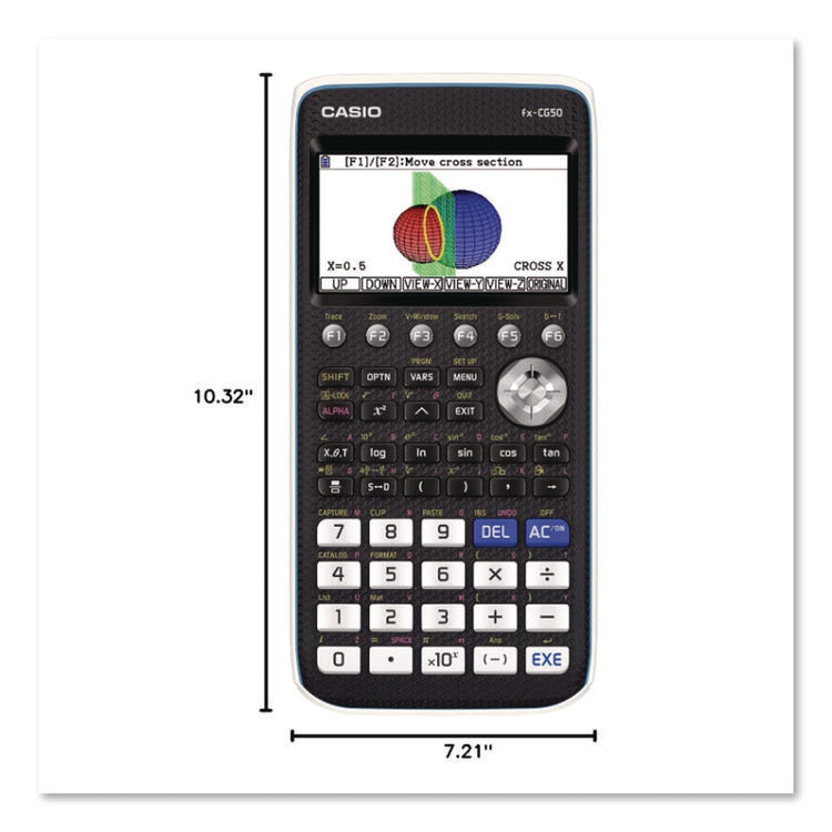 Fx-Cg50 Prizm Color Graphing Calculator, 21-Digit Lcd, Black