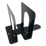 Steel Bookends, Contemporary Style, Nonskid, 6 x 8 x 9.25, Black, 1 Pair