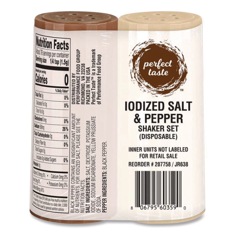 Salt And Pepper Shaker Combo, 4 Oz Salt Dispenser And 1.5 Oz Pepper Dispenser