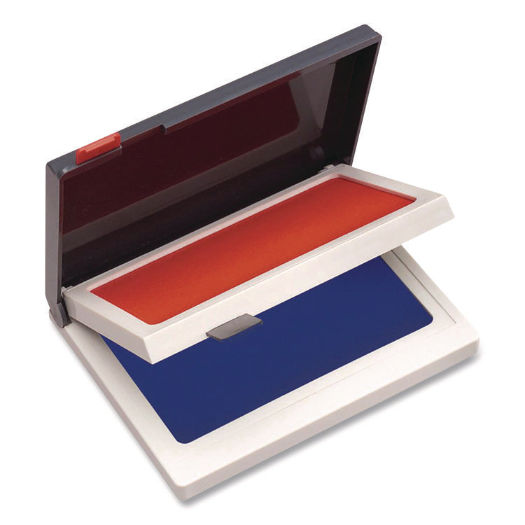 Two-Color Felt Stamp Pads, 4.25" x 3.75", Blue/Red