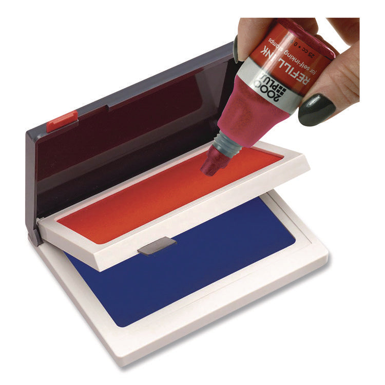 Two-Color Felt Stamp Pads, 4.25" x 3.75", Blue/Red