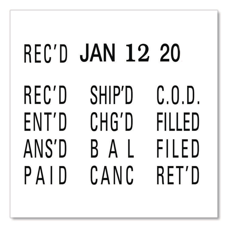 Classic Line Message Dater, Self-Inking, 12 Phrases, 5 Years, 1.75 X 0.25, Black