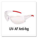 Hulk HK1 Series Safety Glasses, Anti-Fog, Clear/Red Plastic Frame, Clear Plastic Lens