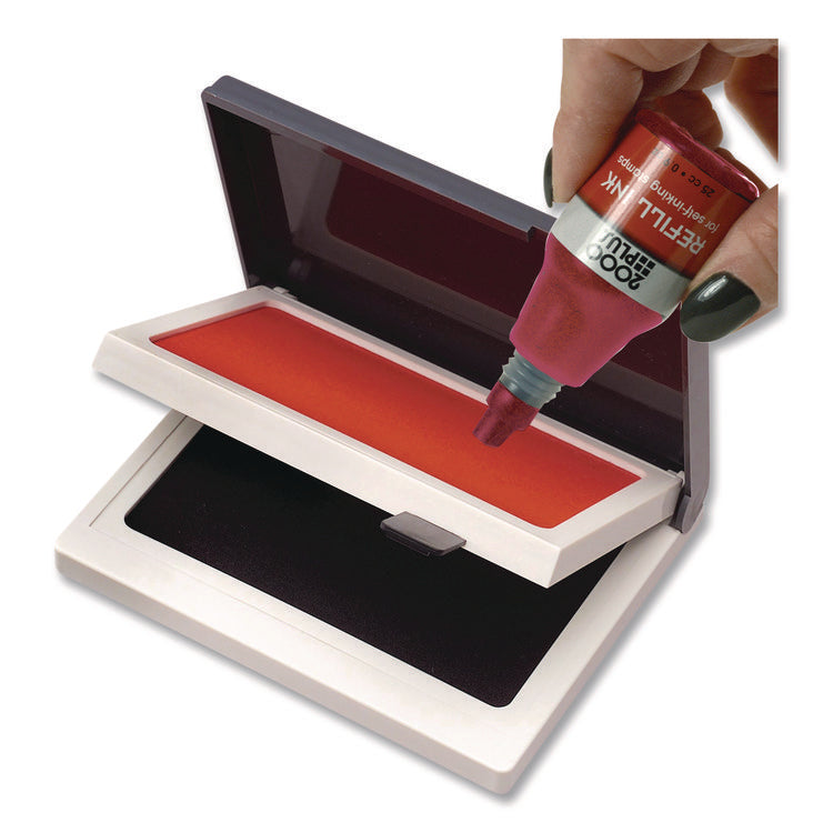 2000 PLUS Two-Color Felt Stamp Pad Case, 4" x 2", Black/Red